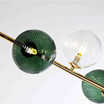 Люстра подвесная линейная с рифлеными стеклянными плафонами Bolle Multi Color варинант исполнения - 4 | Loft Concept в Красноярске