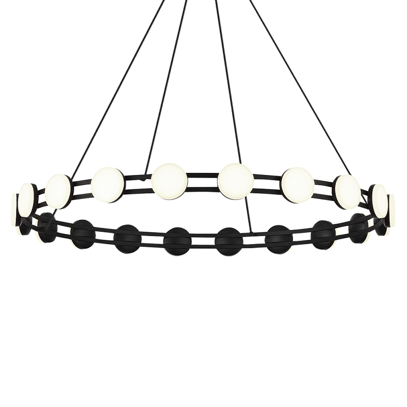 Люстра кольцевая с круглыми светодиодными источниками света Maxine Light Черный Золотой Белый в Красноярске | Loft Concept 