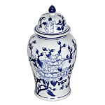 Ваза с крышкой и синим цветочным узором Blue & White Ornament  варинант исполнения - 1 | Loft Concept в Красноярске