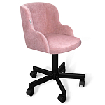 Стул с мягкой розовой обивкой из велюра и подъемно-поворотным механизмом на черных колесиках Harper Pink варинант исполнения - 1 | Loft Concept в Красноярске