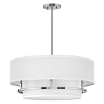 Потолочный светильник с двухслойным белым текстильным абажуром Hinkley варинант исполнения - 9 | Loft Concept в Красноярске