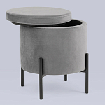 Серый пуф на черных ножках SANJAY варинант исполнения - 2 | Loft Concept в Красноярске