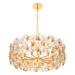 Люстра круглая золотого цвета с круглыми хрустальным элементами Solyria варинант исполнения - 5 | Loft Concept в Красноярске