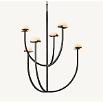 Люстрас 6-ю мраморными плафонами в форме купола Light Warm Light варинант исполнения - 7 | Loft Concept в Красноярске