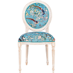 Стул из массива бука бирюзовый с изображением птиц и цветов Turquoise Beige Chinoiserie Birds Garden Chair варинант исполнения - 1 | Loft Concept в Красноярске