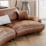 Диван кожаный с каркасом из массива дерева Medieval Furniture варинант исполнения - 6 | Loft Concept в Красноярске