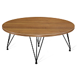 Стол журнальный c коричневой круглой столешницей на четырех черных ножках Charm Coffee Table варинант исполнения - 1 | Loft Concept в Красноярске