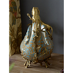 Чаша голубого цвета с оранментом и и бронзовыми фигурами леопардов Eden Garden варинант исполнения - 10 | Loft Concept в Красноярске