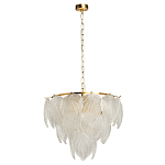 Люстра на цепи с прозрачными стеклянными подвесками в виде листьев Textured Glass Chandelier варинант исполнения - 2 | Loft Concept в Красноярске