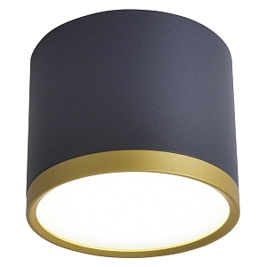 Черный спот с золотым кольцом Calma 9 см