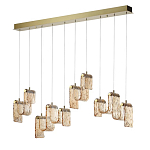 Подвесной светильник линейный с плафонами волнистой формы из фактурного стекла Big Wave варинант исполнения - 6 | Loft Concept в Красноярске