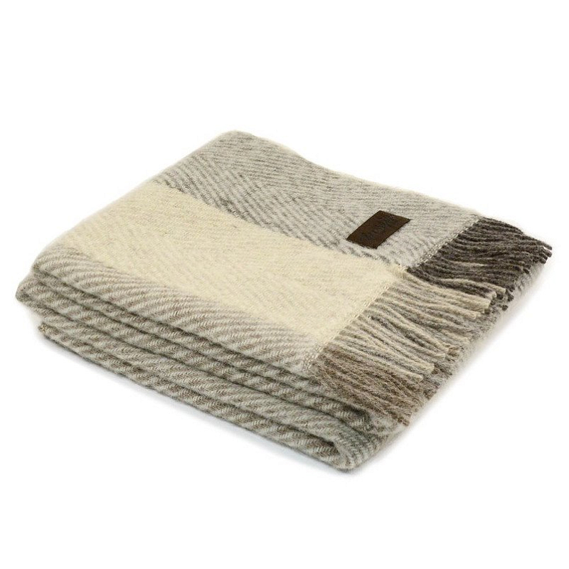 Плед VADSO SPINA 1001 Marzotto Бежево-серый в Красноярске | Loft Concept 