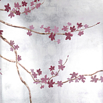 Обои ручная роспись Cherry Tree Special Colourway on Sterling Silver gilded paper варинант исполнения - 1 | Loft Concept в Красноярске