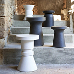 Приставной стол из искусственного камня Chess Black варинант исполнения - 3 | Loft Concept в Красноярске