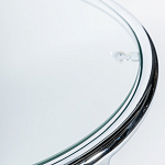 Приставной столик на серебристом основании с столешницей из стекла Noir варинант исполнения - 2 | Loft Concept в Красноярске