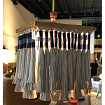 Люстра квадратная плетеная с бахромой Wicker Square Chandelier with Tassels варинант исполнения - 3 | Loft Concept в Красноярске