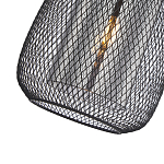 Подвесной светильник со стеклянным плафоном цилиндрической формы и металлической сеткой Metal Mesh Black варинант исполнения - 4 | Loft Concept в Красноярске