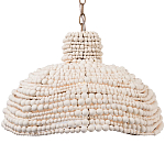 Подвесной светильник в виде купола декорированный белыми деревянными бусинами White Wooden Beads Hanging Lamp варинант исполнения - 1 | Loft Concept в Красноярске