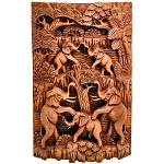 Панно из дерева пирамида из слонов Panel With Animals варинант исполнения - 1 | Loft Concept в Красноярске