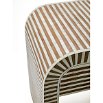 Тумбочка прикроватная с ящиком Tofino Stripes Bone Inlay Bedside Beige варинант исполнения - 4 | Loft Concept в Красноярске
