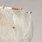 Люстра на цепи с прозрачными стеклянными подвесками в виде листьев Textured Glass Chandelier варинант исполнения - 6 | Loft Concept в Красноярске
