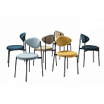 Стул металлический с мягкой спинкой и сиденьем из велюра Alfie Chair варинант исполнения - 8 | Loft Concept в Красноярске