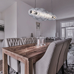 Подвесной светильник линейный с прозрачными стеклянными шарами разного диаметра Eurofase варинант исполнения - 9 | Loft Concept в Красноярске