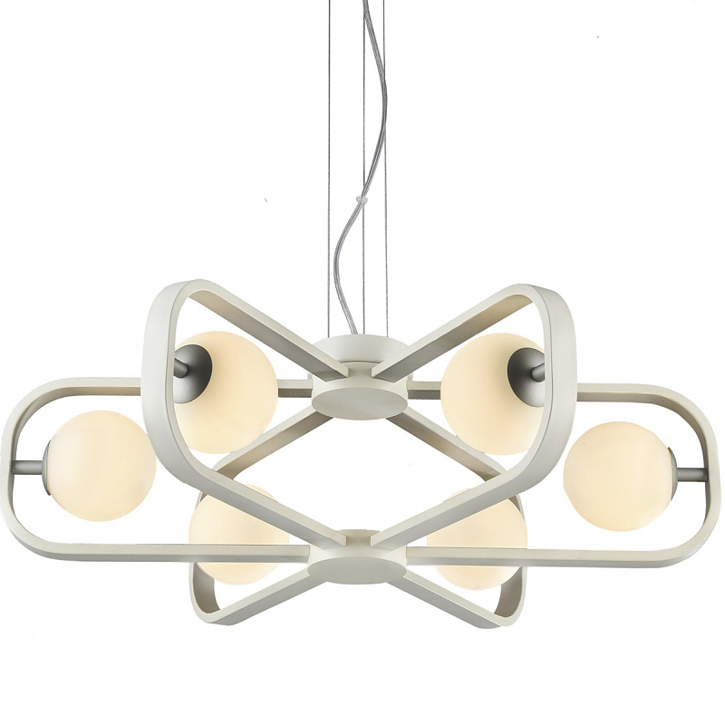 Люстра Michele Ball Chandelier Silver 6 Белый Серебряный Люстра Michele Ball Chandelier Silver 6 Белый Серебряный в Красноярске | Loft Concept