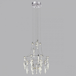 Люстра подвесная из металла с хрустальными подвесками прозрачного цвета Quasar 41 варинант исполнения - 12 | Loft Concept в Красноярске