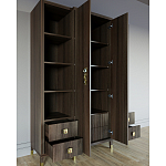 Большой шкаф с витриной Elsa Dreams Walnut варинант исполнения - 3 | Loft Concept в Красноярске