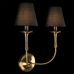 Бра с металлическим основанием бронзового цвета и 2-мя черными конусовидными абажурами Dignity варинант исполнения - 2 | Loft Concept в Красноярске