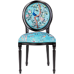 Стул из массива бука бирюзовый с изображением птиц в саду Turquoise Chinoiserie Blue Bird Chair варинант исполнения - 1 | Loft Concept в Красноярске