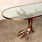 Обеденный стол с фигурным декором бронзового цвета Dichotomy racetrack варинант исполнения - 1 | Loft Concept в Красноярске