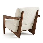 Кресло с обивкой из белого букле Armchair White Boucle варинант исполнения - 2 | Loft Concept в Красноярске