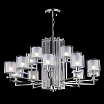 Люстра многоярусная с 15-ю цилиндрическими плафонами из стекла Laurent варинант исполнения - 2 | Loft Concept в Красноярске