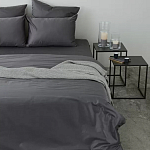Постельное белье однотонное из сатина темно-серого цвета Eden Line варинант исполнения - 4 | Loft Concept в Красноярске
