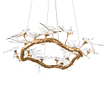 Люстра подвесная с прозрачными стеклянными птичками на ветвях Диаметр 100 см Serip Voa варинант исполнения - 8 | Loft Concept в Красноярске