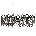 Люстра подвесная линейная с переплетенными металлическими лентами и цепочками Atlantis Chain варинант исполнения - 1 | Loft Concept в Красноярске