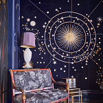 Обои с вышивкой ручной работы Cosmos Original colourway on velvet варинант исполнения - 1 | Loft Concept в Красноярске