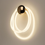 Бра с круглым золотистым основанием и белыми изогнутыми световыми линиями Luke Lampco Tracer Lamp варинант исполнения - 2 | Loft Concept в Красноярске