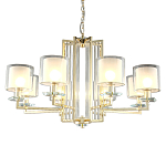 Люстра с 8-ю цилиндрическими плафонами из стекла Laurent варинант исполнения - 1 | Loft Concept в Красноярске