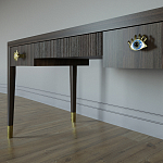 Письменный стол Elsa Dreams Walnut Шпон дерево с двумя ящиками варинант исполнения - 4 | Loft Concept в Красноярске