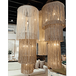 Люстра круглая трехъярусная из бахромы Milk Gradient Braided Fringe варинант исполнения - 2 | Loft Concept в Красноярске