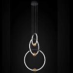 Люстра подвесная светодиодная с 3-мя кольцами Bronze Ring Chandelier варинант исполнения - 1 | Loft Concept в Красноярске