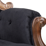 Кресло с мягкой обивкой из черного велюра на 4-х деревянных ножках Evelyn Classical Armchair варинант исполнения - 5 | Loft Concept в Красноярске