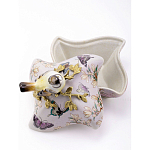 Шкатулка фиолетового цвета с рисунком бабочек и крышкой с фигуркой птицы на ветке Eden Garden варинант исполнения - 6 | Loft Concept в Красноярске