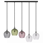 Подвесной светильник каскадный с 5-ю фактурными стеклянными плафонами Cascade with Relief Lampshades варинант исполнения - 1 | Loft Concept в Красноярске