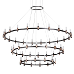 Люстра подвесная с тремя круглыми ярусами и цилиндрическими плафонами Arnaut Light варинант исполнения - 1 | Loft Concept в Красноярске