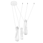 Подвесной светильник белого цвета с 3-мя изогнутыми плафонами Flow Loop варинант исполнения - 4 | Loft Concept в Красноярске