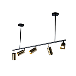 Люстра линейная с 5-ю цилиндрическими плафонами цвета латунь TRIBES CHANDELIER варинант исполнения - 2 | Loft Concept в Красноярске